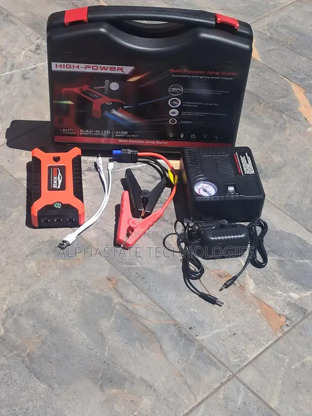 Car Jump Starter Yenye Nguvu na Air Compressor - 1