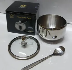 Stainless Steel Sugar Dish with Glass Lid