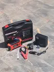 12V Car Battery Booster with Jumper Cables & Air Compressor - 1