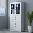 Dual Tempered Glass-Door Office Cabinet - 1