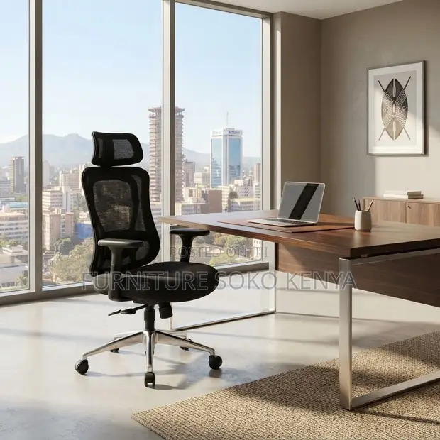 Ergonomic Mesh Office Chair with Lumbar Support - 1