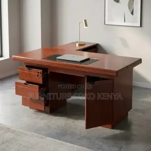KOI Executive Mahogany-Finish Dawati la Ofisi