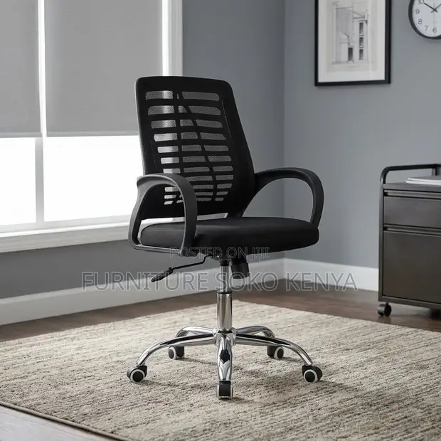 Ergonomic Office Chair with Breathable Mesh Back - 1
