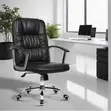 High-Back Black PU Leather Office Chair - 2