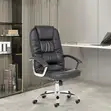 High-Back Black PU Leather Office Chair - 4