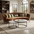 2-Piece Glass Top Nesting Coffee Stools with Gold Legs - 1