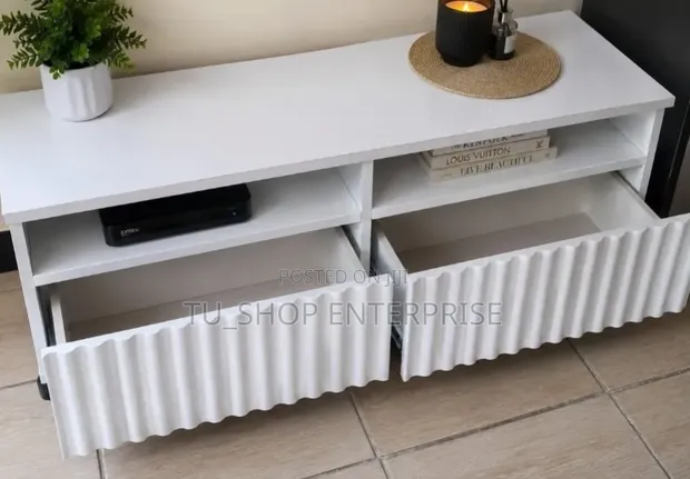 Imported Executive TV Stand with Shelves and Cabinet - 1