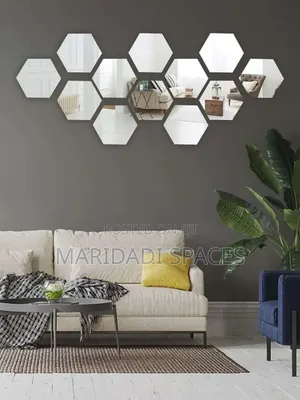 DIY Hexagonal Acrylic Mirror Wall Decor - 12pcs