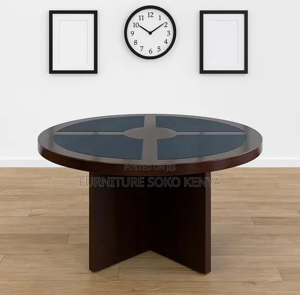 Executive Office Round Conference Table - Brown - 1