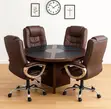 Executive Office Round Conference Table - Brown - 3