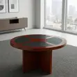 Executive Office Round Conference Table - Brown - 4