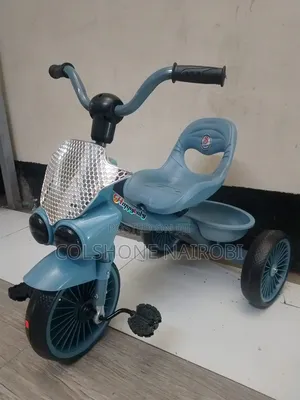 Tricycle ya Watoto ya Magurudumu Matatu na Kiti cha Mgongo na Kikapu