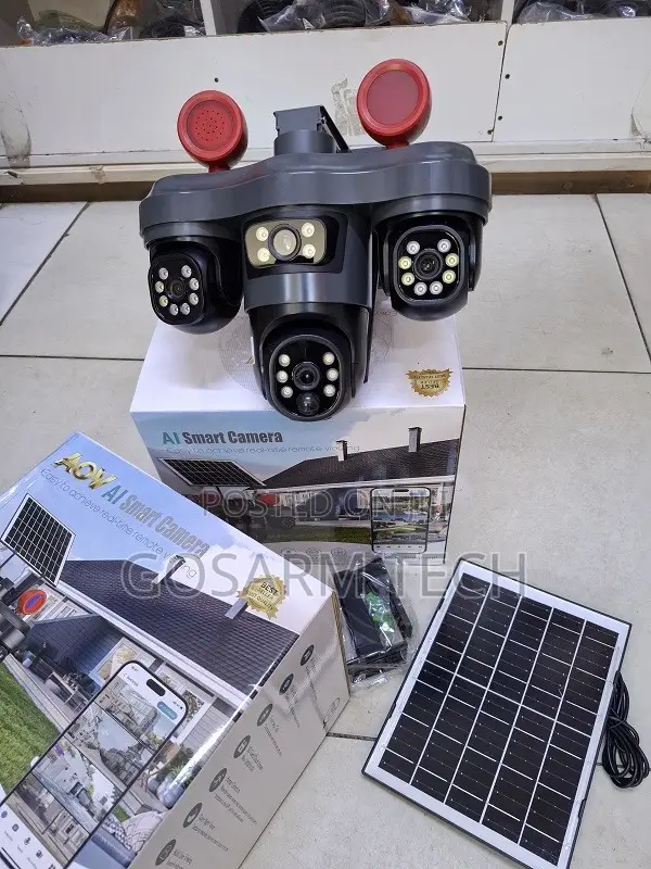 V380 3-Lens 4G SIM Solar PTZ Camera with Night Vision - 1