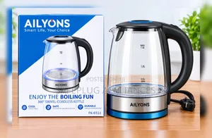 Ailyons 1.8L Cordless Electric Glass Kettle - Blue LED