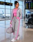 Seti ya Tracksuit ya Vipande Vitatu vya Athleisure - 1
