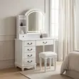 5-Drawer Vintage LED Dressing Table - 5