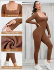 Women's Ribbed Long Sleeve Jumpsuit - Blue - 2