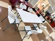 White Folding Table and 6 Chairs Set - Heavy-Duty Metal - 3