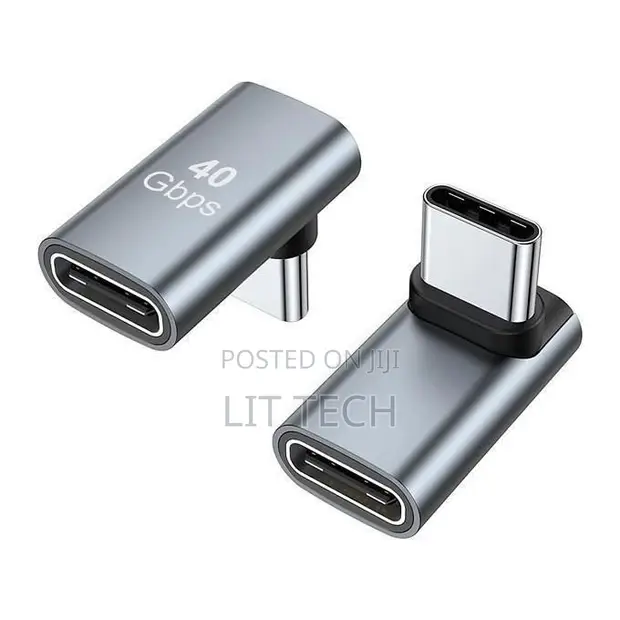 Right Angle USB C Adapter Male to Female Extender - 1