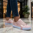 Peach Leather Converse Sneakers - 2