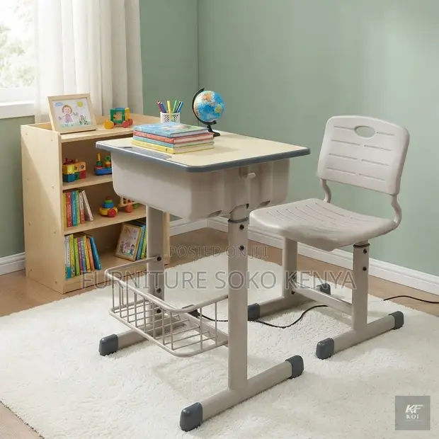 Kids Study Desk and Chair Set - Height Adjustable - 1