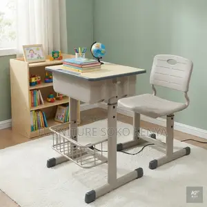 Kids Study Desk and Chair Set - Height Adjustable