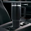 Insulated Travel Mug yenye Handle & Lid - 4