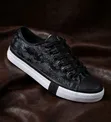 Black Scale Leather Converse Sneakers - 1