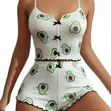 Pajama za Mtindo za Wanawake Zenye Bowtie - L, XL, 2XL - 2