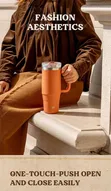 Insulated Travel Mug with Handle & Lid - 2