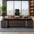 Modern L-Shaped Executive Office Desk - 2400mm - 2