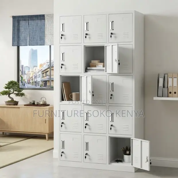Kabati la Ofisi la Locker la Executive Lenye Milango 15 Linalofungwa - 1