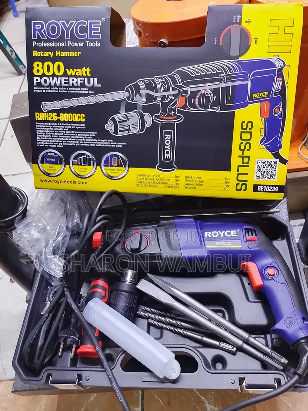 Royce 800W Rotary Hammer Drill Mpya - 1