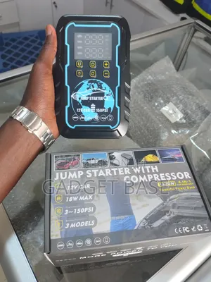 4-in-1 Car Jump Starter na Air Compressor - 12V Portable Power Bank
