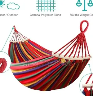 Heavy Duty Outdoor Hammock - Red Striped