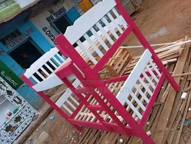 Kitanda cha Bunk cha Mbao cha Ideal Pink & White (4x6) - 1