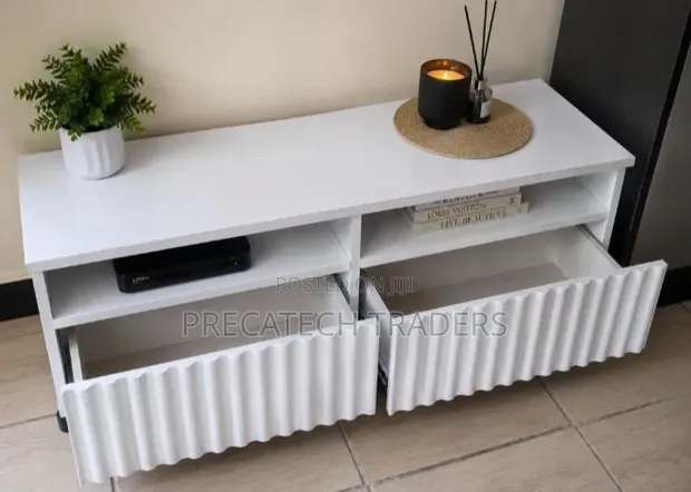 Imported Executive TV Stand With Shelves and Cabinet - 1