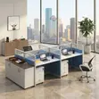 Four-Way Blue Modular Office Workstation - 2