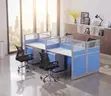 Four-Way Blue Modular Office Workstation - 5
