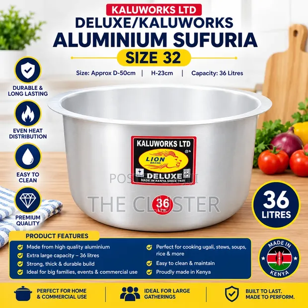 Lion Deluxe Aluminium Sufuria - Lita 32 - 1