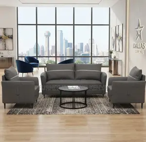 Seti ya Sofa ya Ngozi ya Viti 5 kwa Ofisi/Mapokezi