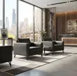 Seti ya Sofa ya Ngozi ya Viti 5 kwa Ofisi/Mapokezi - 5