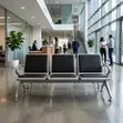 Kiti cha Hospitali cha Heavy Duty cha Nyeusi cha Viti 3 - 4