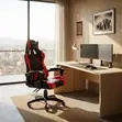 Home Office Gaming Chair - Reclining High Backrest Leather - 5