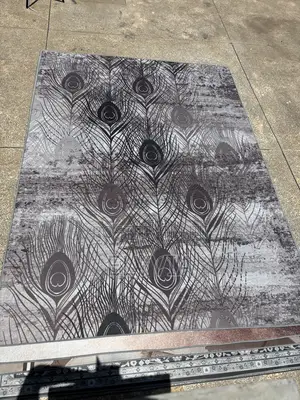 Modern 3D Peacock Feather Area Rug 5x8