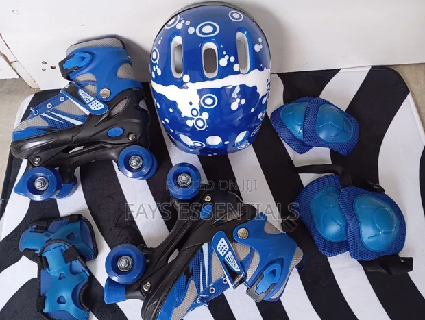 Adjustable Kids Roller Skates Set with Helmet & Guards - 1