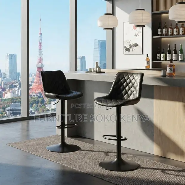 Modern Reclining Leather Home Counter Barstool - 1