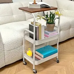 Wooden Top Double Mesh Trays Trolley Rack