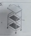 Wooden Top Double Mesh Trays Trolley Rack - 4