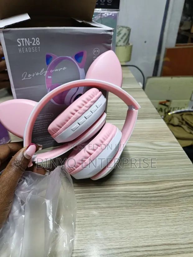 Pink Cat Ear Headphones - 1